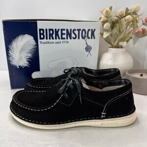 Birkenstock Pasadena Leather Nubuk Moc Toe Shoe Black Men 10/EU 43 NWB